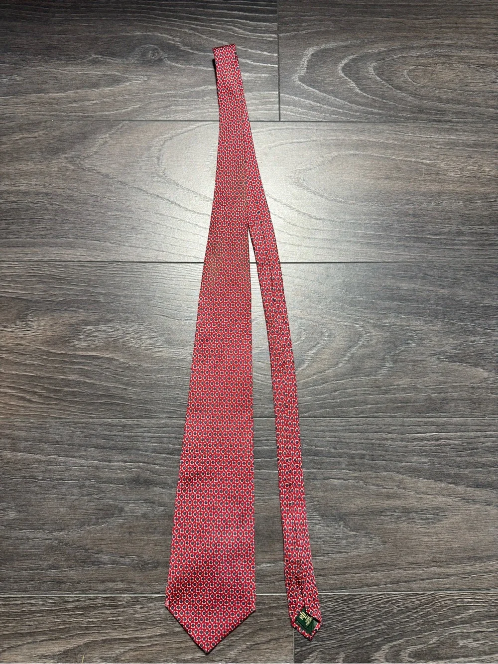 Lauren Ralph Lauren Red Geometric Silk Tie